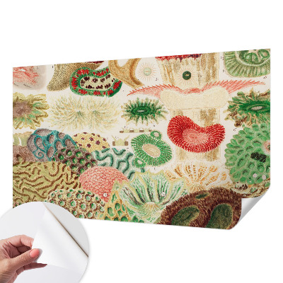 Mural de pared con estampado hermoso con formas orgánicas