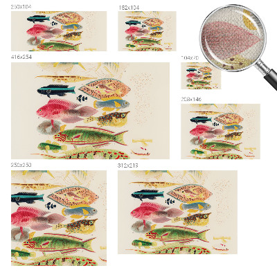 Papel mural texturado decorativo Peces coloridos