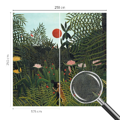 Papel mural texturado decorativo con motivo de paisaje exótico