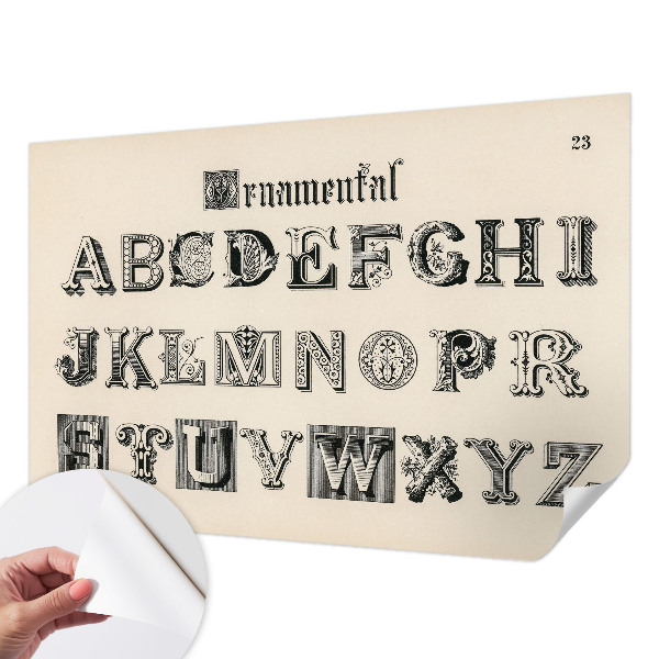 Papel mural texturado decorativo Letras decorativas