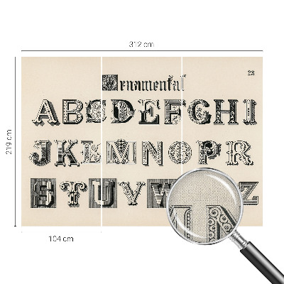 Papel mural texturado decorativo Letras decorativas