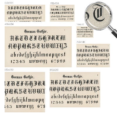 Fotomural decorativo para cabecero de cama letras góticas