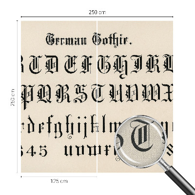 Fotomural decorativo para cabecero de cama con letras góticas