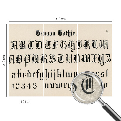 Fotomural decorativo para cabecero de cama letras góticas