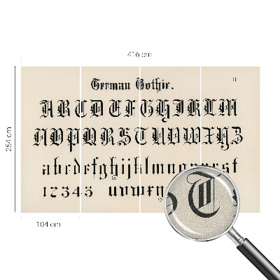 Fotomural decorativo para cabecero de cama letras góticas