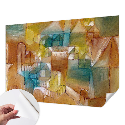 Papel mural con patrón decorativo con motivo de estructuras geométricas