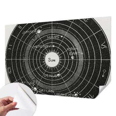 Papel mural texturado decorativo con diseño de diagrama cósmico