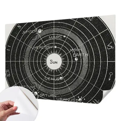 Papel mural texturado decorativo con diseño de diagrama cósmico