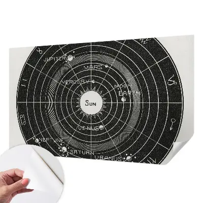 Papel mural texturado decorativo con diseño de diagrama cósmico