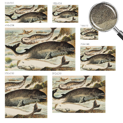 Papel mural con patrón decorativo gigantes marinos