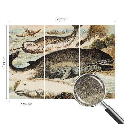 Papel mural con patrón decorativo gigantes marinos