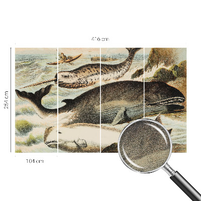 Papel mural con patrón decorativo gigantes marinos