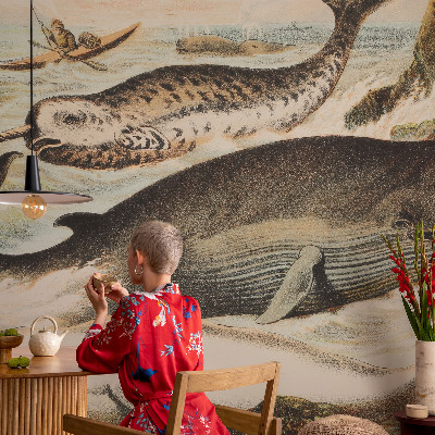 Papel mural con patrón decorativo gigantes marinos