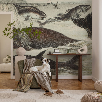 Mural de pared con estampado hermoso Criaturas marinas