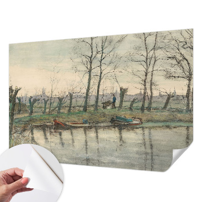 Papel mural texturado decorativo con diseño de paisaje invernal