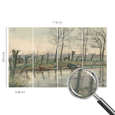 Papel mural texturado decorativo Paisaje invernal