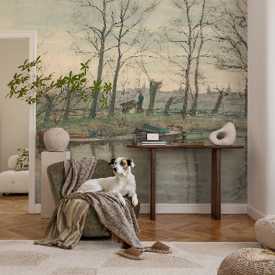 Papel mural texturado decorativo Paisaje invernal