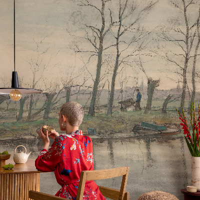 Papel mural texturado decorativo Paisaje invernal