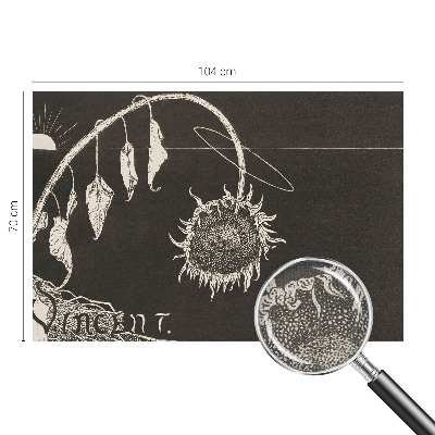 Papel mural con patrón decorativo Girasol nostálgico