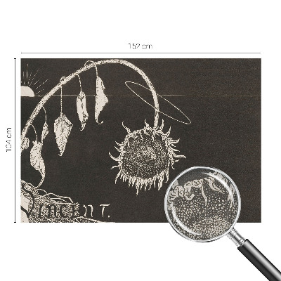 Papel mural con patrón decorativo Girasol nostálgico