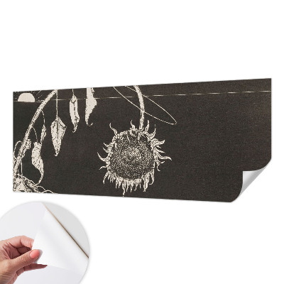 Papel mural con patrón decorativo con motivo de girasol de estilo nostálgico