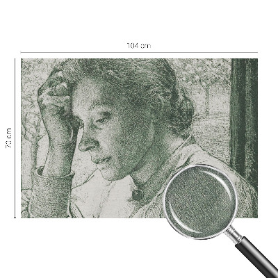 Fotomural decorativo para cabecero de cama con ilustración de mujer reflexiva