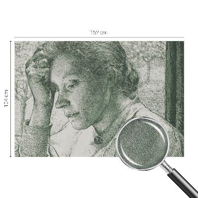 Fotomural decorativo para cabecero de cama con ilustración de mujer reflexiva