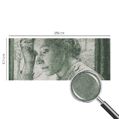 Fotomural decorativo para cabecero de cama con ilustración de mujer reflexiva