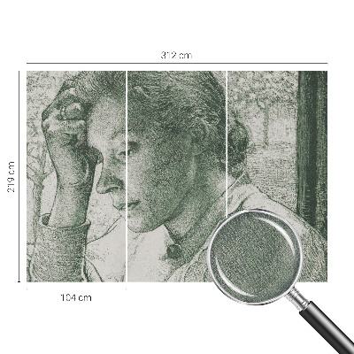 Fotomural decorativo para cabecero de cama Mujer reflexiva