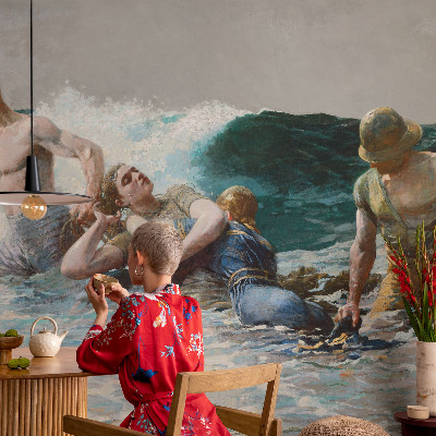 Mural de pared con estampado hermoso combate naval