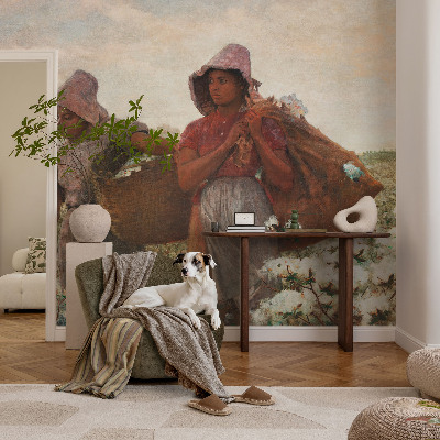 Papel mural texturado decorativo Trabajando en el campo