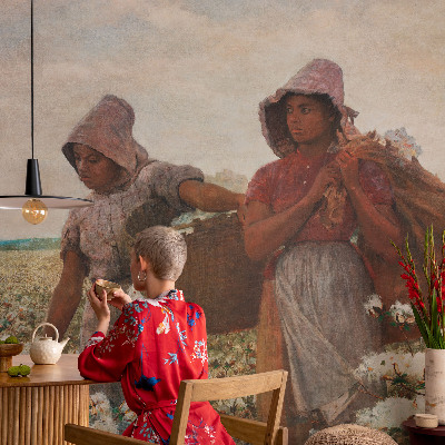 Papel mural texturado decorativo Trabajando en el campo