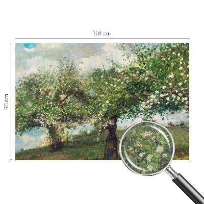 Papel mural texturado decorativo con escena primaveral