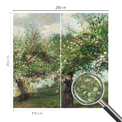 Papel mural texturado decorativo Escena primaveral