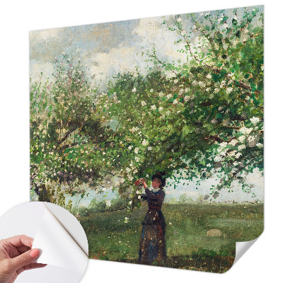 Papel mural texturado decorativo Escena primaveral