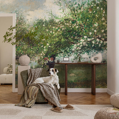 Papel mural texturado decorativo Escena primaveral