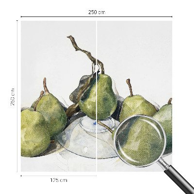 Mural de pared con estampado hermoso peras de acuarela