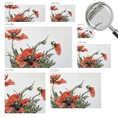 Papel mural texturado decorativo con motivo de amapolas rojas