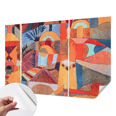 Mural de pared con estampado hermoso con mosaico colorido