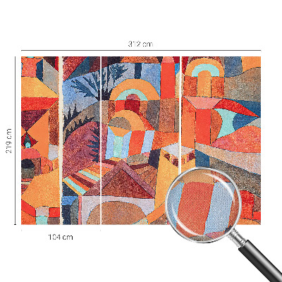 Mural de pared con estampado hermoso con mosaico colorido