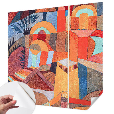 Mural de pared con estampado hermoso con mosaico colorido
