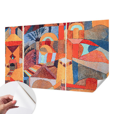 Mural de pared con estampado hermoso con mosaico colorido