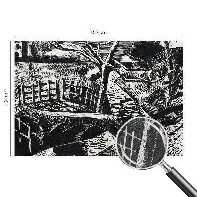 Papel mural con patrón decorativo con un paisaje arquitectónico