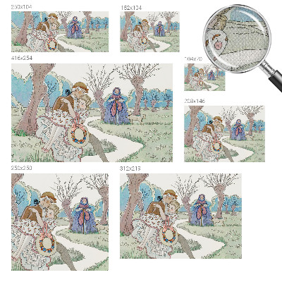Papel mural texturado decorativo con un motivo de escena romántica