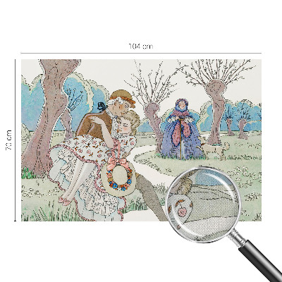 Papel mural texturado decorativo Escena romántica