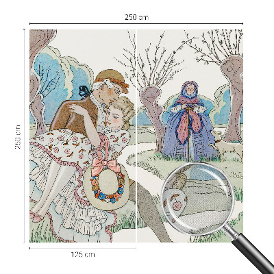 Papel mural texturado decorativo Escena romántica