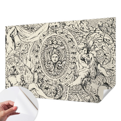 Fotomural decorativo para cabecero de cama con abundante ornamentación
