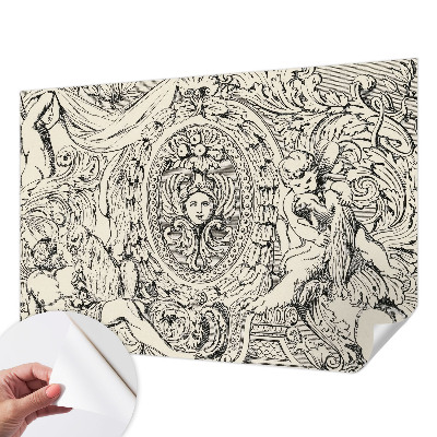 Fotomural decorativo para cabecero de cama con abundante ornamentación