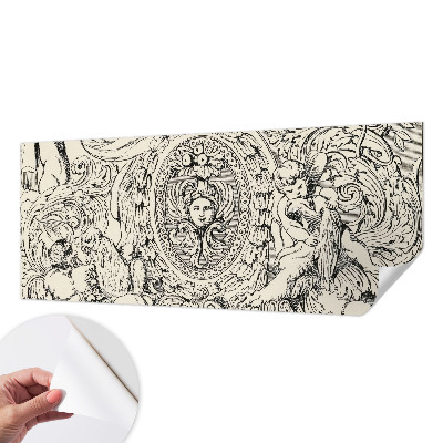 Fotomural decorativo para cabecero de cama con abundante ornamentación