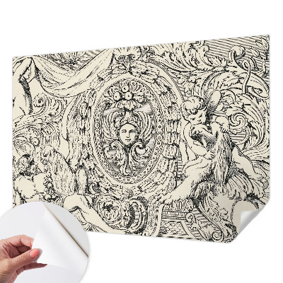 Fotomural decorativo para cabecero de cama con abundante ornamentación